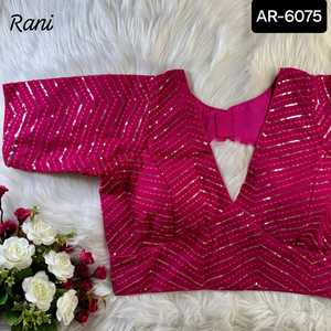 เสื้อเบลาส์ผ้าพิมพ์ลายดอกไม้ทำด้วยมือทำจากผ้าฝ้ายอินเดียเสื้อเบลาส์ทำงานทำด้วยมือและเรียงเป็นลำดับสำหรับ Saree - Product Image 2