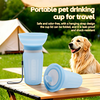 Gourde d'eau portable pour chien, gobelet en silicone pliable avec bol pliable, anti-fuite pour animaux de compagnie