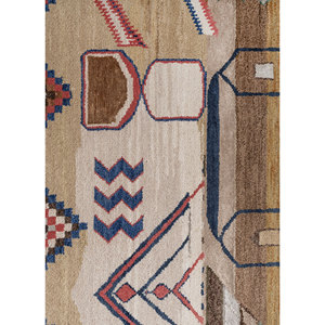 Manchaha Ivory Hand Knotted Wool & Bamboo Silk Rug Modern Floral Geometric Design <b>Washable</b> Carpet for Home Use-Les-2931 - Product Image 3