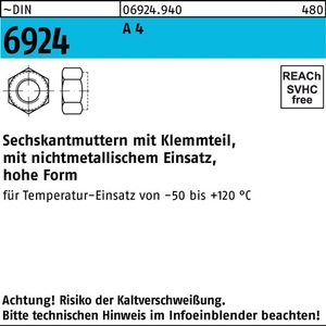 น็อตหกเหลี่ยม DIN 6924 ชิ้นส่วนยึด M16 A4 แพ็ค 25 ชิ้น - Product Image 1