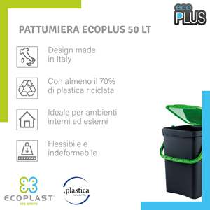 Ecoplast Pattumiera, seau de rangement en plastique pour le recyclage, couvercle rabattable flexible, design rectangulaire, résistant à toutes les températures - Product Image 4
