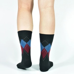 <b>Men's</b> Cotton Black Patterned Comfy & Breathable Fashion Colorful <b>Dress</b> <b>Socks</b>, <b>For</b> Daily And Outdoor Wearing - Product Image 4