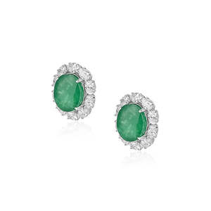 Pendientes de Oro de 14k con Esmeralda Corte Princesa - Product Image 2