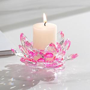 Factory direct-sale Crystal Lotus <b>Candle</b> Stand for home decorative - Product Image 3