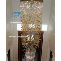 Candelabro de cristal de altura ajustable, accesorios colgantes decorativos E12 para habitaciones de hotel, Emiratos Árabes Unidos, Arabia Saudita, Qatar, Omán, EE. UU., China