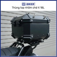 MBiker Top Box en aluminium authentique 18L en forme de X, étanche, pour moto, bagages de selle légers 2,5 kg, protections d'angle en ABS, garantie 12 mois
