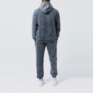 Conjuntos Deportivos de Algodón 100% Lavado al Ácido Vintage Personalizados para Hombre, Sudadera con Capucha y Pantalones Deportivos - Product Image 2