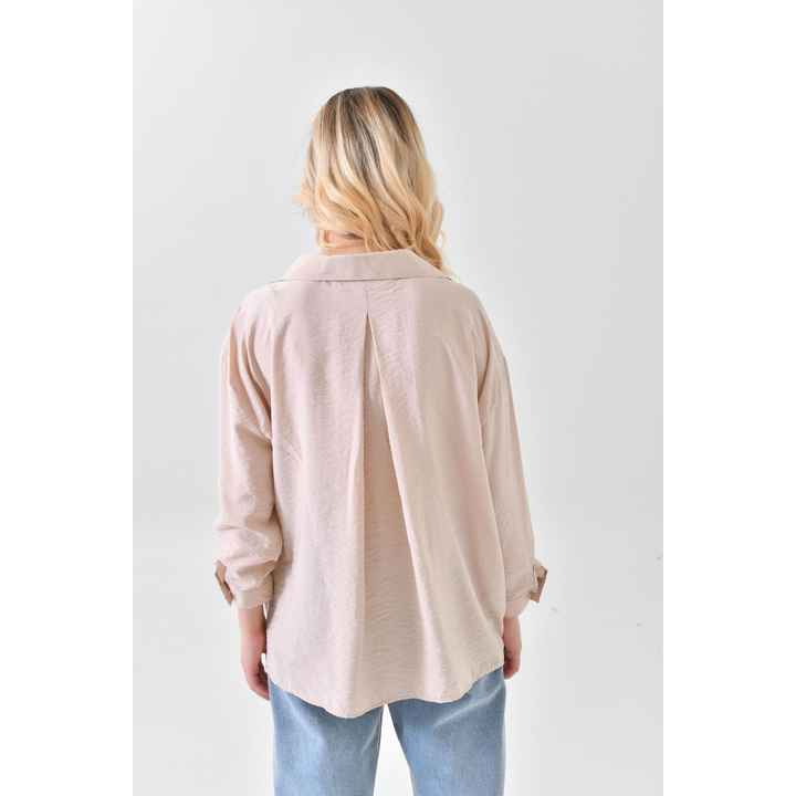 Women's Shirt Oversize Flowy Single Pocket