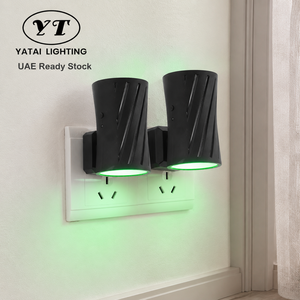 Lampe murale LED RGB à brancher, avec interrupteur poussoir en acrylique ABS, pour chambre à coucher, chambre d'enfant, couloir, lot de deux - Product Image 1