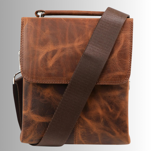 Nouveau sac à bandoulière unisexe en cuir véritable avec logo personnalisé - Product Image 1