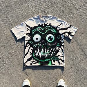 OEM personalizado 100% algodón hombres Streetwear camiseta patrón sólido DTG impreso corte suelto manga corta de gran tamaño tejido de punto - Product Image 3