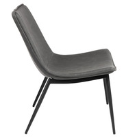 Chaise de salle à manger en cuir et métal de style mid-century moderne, avec pieds en métal, pour appartement et salle de bain (vente en gros)