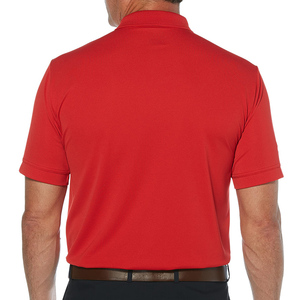 Polo Rojo de Manga Corta para Hombre, Tejido de Algodón Transpirable, Diseño Casual de Color Sólido con Botones, Corte Regular - Product Image 5