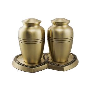 Urnas de latón para cremación, Peltre dorado grabado con Base para cenizas de adultos, recuerdo, urnas de latón para cenizas - Product Image 5