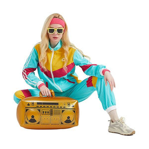 Chándal para hombres y mujeres Azul Vintage Hip Hop Windbreaker Costume Disco Outfit Set Wind Breaker Sets - Product Image 2