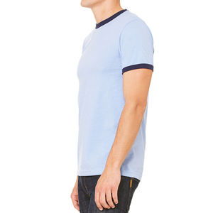 Chemises pour hommes à manches courtes à séchage rapide T-shirt extensible dans 4 sens Ringer Crew Neck T Shirts - Product Image 3