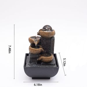 Fontaine de table Mini cascade d'intérieur 4 niveaux relaxante <span class=keywords><strong>avec</strong></span> lumières colorées et boules à bulles - Product Image 6