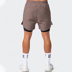 Nouveau sport Compression Gym Shorts d'entraînement musculation 2 en 1 Fitness séchage rapide Polyester Spandex avec poche hommes Shorts - Product Image 3