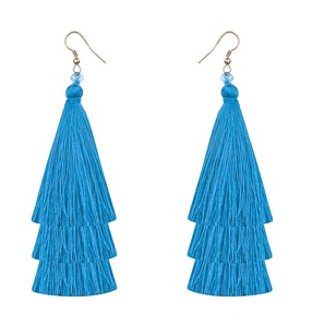 Pendientes de Seda de Color Negro Sólido de Alta Calidad para Mujer, Uso en Bodas, Hechos a Mano, los Mejores Pendientes, Embalaje Personalizado en Oferta - Product Image 4