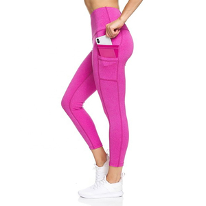 Leggings de sport respirants et antibactériens sans coutures avec logo personnalisé, taille haute, panneau latéral, en Spandex/Nylon, pour yoga et usage décontracté - Product Image 6