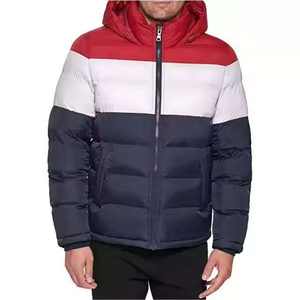 Hombres logotipo personalizado invierno Puffer burbuja chaqueta desmontable capucha gruesa cálida Nylon al aire libre chaqueta de utilidad - Product Image 1