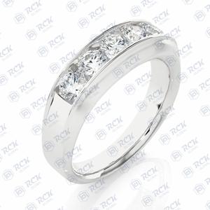 1.75 TCW rond Briliiant coupe 5 pierre Moissanite bague pour femmes/anniversaire cadeau bague bande pour amour cadeau d'anniversaire - Product Image 6