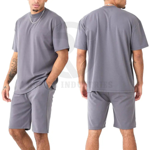 Ensemble short de Offre Spéciale d'été 100% Tissu en coton Nouvelle mode de vêtements Ensemble short T-shirt et short de survêtement Ensemble d'été OEM - Product Image 3