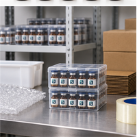 Flacons professionnels en verre ambré avec étiquettes personnalisées pour le stockage organisé des échantillons, étui de protection et ensemble de mousse