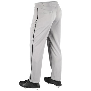 Pantalon de baseball gris uni pour homme avec bordure jaune, fermeture éclair, coupe ajustée, respirant, en polyester, protection UV, évacuation de l'humidité pour l'hiver - Product Image 4