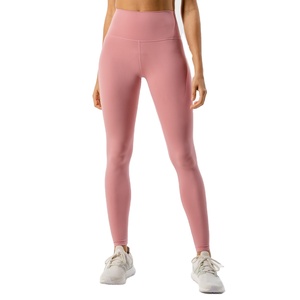 Femmes taille haute sport entraînement Yoga pantalon en gros Gym Fitness Spandex/Nylon Leggings doux sans couture solide motif - Product Image 1