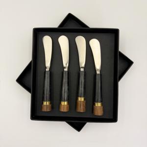 Nouvel ensemble de 4 couteaux à beurre, idées de produits de R B Overseas, avec manche en résine, ensemble de couverts en acier poli et inoxydable - Product Image 1