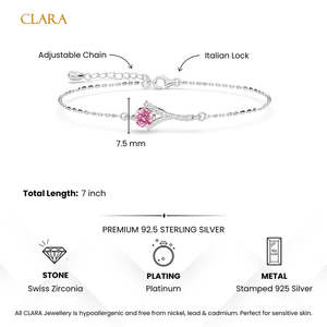 NOVAMART Fine 14K Gold and 925 Silver Tennis <b>Bracelet</b> with Emerald Diamond Pearl <b>Ruby</b> Rhodium Plated for Every Moment You! Whole - Product Image 5