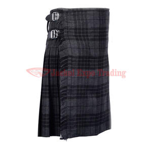 Highland Traditional <b>Grey</b> Tartan Watch 8 Yard Custom Size Kilt for <b>Men</b> Handmade Scottish Tartan Kilts - Product Image 5