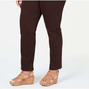 Pantaloni Casual in Denim Slim-Fit a Vita Media con Controllo Pancia, Lavabili, Colore Marrone, Taglia 4 Petite di Style &'s - Product Image 3