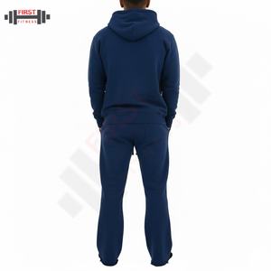 Ensemble survêtement personnalisé en coton 100% avec poches, lavage à l'acide et strass, style luxueux pour homme, sweat-shirt et pantalon de survêtement d'hiver - Product Image 2