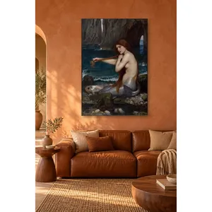 Fida Waterhouse Mermaid Combing Her Hair on the Rocks <b>Canvas</b> Print - Product Image 5