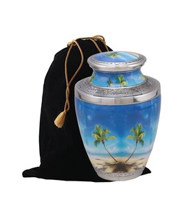 Beach Picturesque Cremation Urn Adult Unique Handcrafted Funeral Urn for Human Ashes Good Quality Metal Custom SIze Urn - Product Image 1