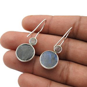 Pendientes de gancho clásicos de piedras preciosas de labradorita Natural de Plata de Ley 925 de diseño de gama alta de lujo para mujer y niñas joyería Bohemia - Product Image 4