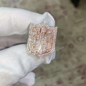Anillo de moissanita de lujo Plata de ley Chapado en oro rosa Estilo hip hop Pass Diamond Tester Anillos con letras Precio de fabricación - Product Image 2