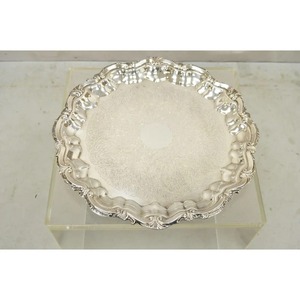 Bandeja de Servir Plateada Antigua, Estilo Victoriano, con Borde Festoneado, Chapada en Plata Inglesa Vintage - Product Image 2