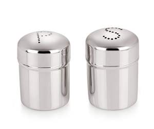 Classic Stainless Steel Salt & Pepper Shakers Durable Kitchen Set with Dome <b>Herb</b> & <b>Spice</b> <b>Tools</b> - Product Image 1
