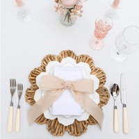 Set de table en jacinthe naturelle écologique pour la décoration de table, de mariage, sous-verres tissés, tapis artisanaux du Vietnam