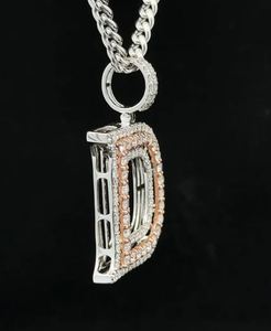 14K oro y diamante D inicial colgante Moissanite diamante Hip Hop joyería Iced Out Charm collar regalo de cumpleaños - Product Image 3