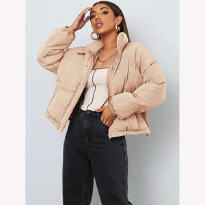 2025 modèle dames bulle doudounes à la mode décontracté chaud hiver vestes Nylon matelassé rembourré bouffant courte longueur solide - Product Image 1