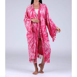 Kimono Largo para Mujer, Ligero, con Silueta Drapeada y Mangas Largas, Perfecto para Uso Casual, Viajes y Uso Diario - Product Image 1