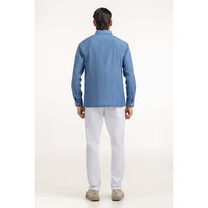 Chemises décontractées pour hommes 100 % coton rayées en popeline satinée tissée coupe ajustée teintes unies ODM pour usage professionnel - Product Image 6