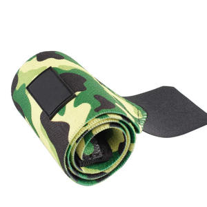 Sangles de poignet de musculation avec fermeture auto-agrippante, en coton robuste et caoutchouc élastique, pour l'aide à la préhension lors des soulevés de terre, des rames et des shrugs, vente en gros OEM - Product Image 2