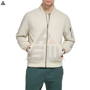 Winter Sporty Breathable Stand Collar 100% Cotton <b>Canvas</b> Bomber <b>Jacket</b> for Men Outdoor Regular Fit - Product Image 4