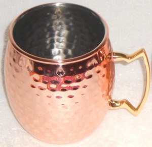 Hot Selling Moscow Mule Copper Mugs Hammered Cups Stainless Steel Copper Plating Moscow Mule Mug Wholesale - Product Image 5