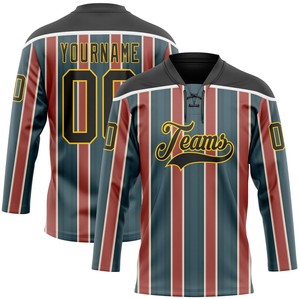 Camiseta de Hockey sobre Hielo Transpirable 100% Poliéster, Personalizable con Nombre/Números del Equipo, Secado Rápido, Antibacteriana, Manga Corta, Unisex para Adultos - Product Image 3